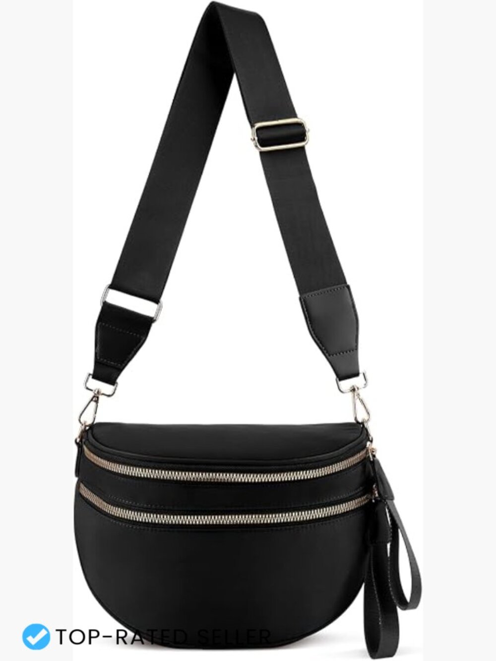 Nylon Crossbody Bag Half Moon Sling Belt Bag Spacious Trendy Satchel Adjustable